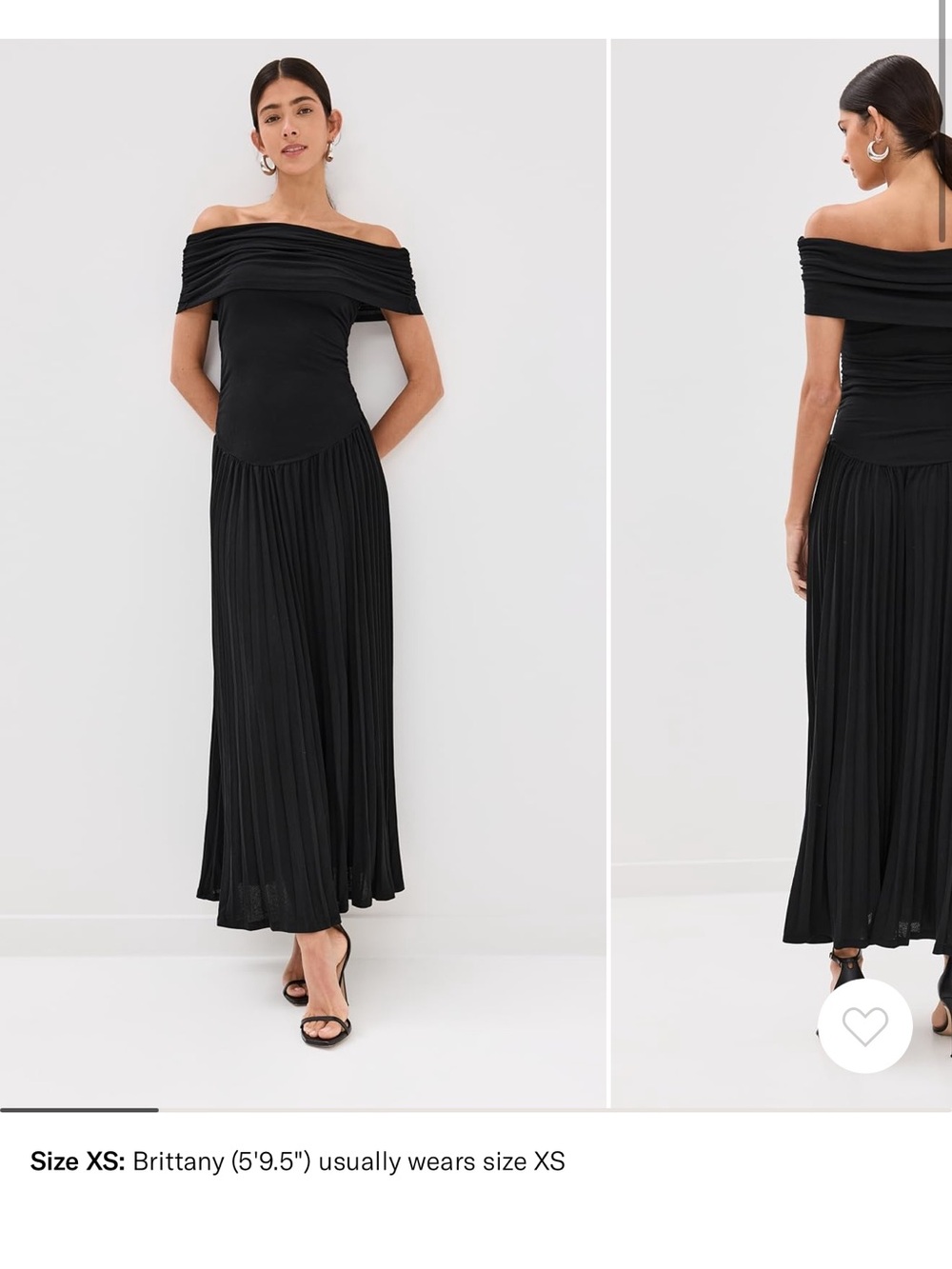 Lioness Black Off-Shoulder Pleated Maxi Dress